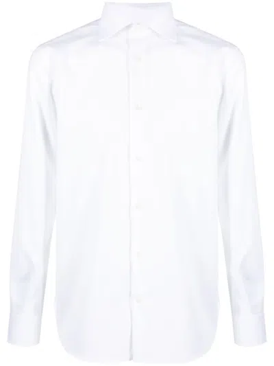 Boggi Milano Long-sleeve Stretch-cotton Shirt In White
