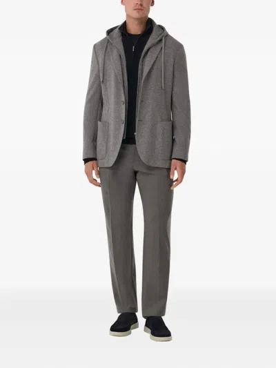 Boggi Milano Madison Hooded Blazer In Gray