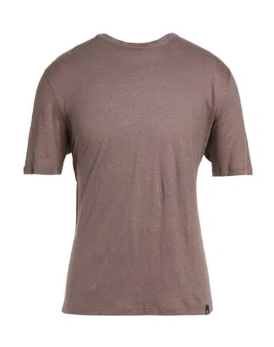 Boggi Milano Man T-shirt Taupe Size S Linen, Elastane In Grey