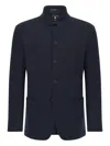 Boggi Milano Ens B Tech Technical Wool Jacket Navy Blue In Blue