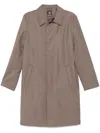 Boggi Milano Mélange-effect Coat In Brown