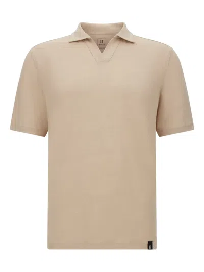 Boggi Milano Mélange-effect Polo Shirt In Neutrals