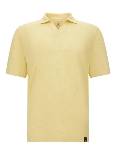 Boggi Milano Contrast-trim Polo Shirt In Yellow