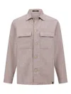 Boggi Milano Link Shirt Jacket In Linen And Cotton In Neutrals
