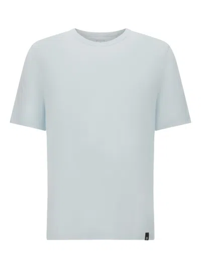 Boggi Milano T-shirt In Stretch Linen Jersey In Blue