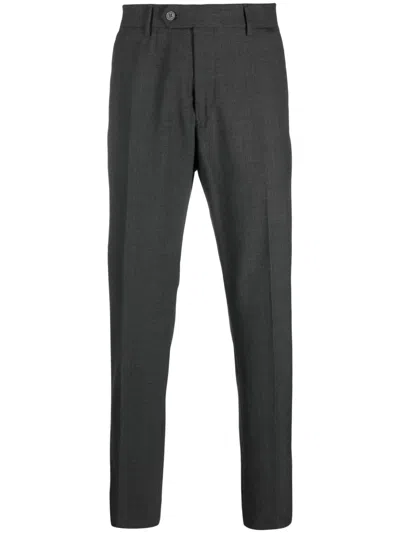 Boggi Milano Mélange-effect Tailored Trousers In Grey