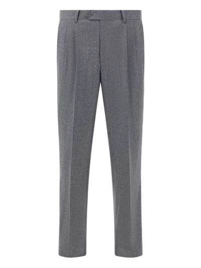 Boggi Milano Mélange-effect Trousers In Gray