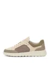 Boggi Milano Nimbus Leather And Technical Fabric Trainers In Brown