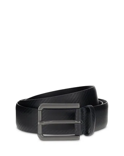 Boggi Milano Men's Rubberized Leather Belt In Black