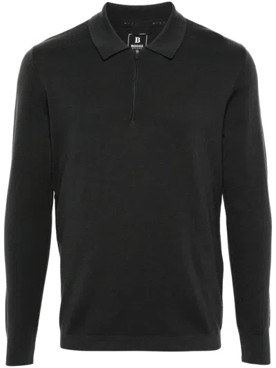 Boggi Milano Merino Polo Shirt In Grey