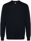 Boggi Milano Logo-patch Long-sleeve Cotton T-shirt In Blue