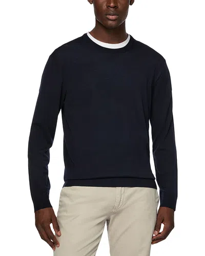 Boggi Milano Merino Wool Crewneck Sweater In Blue