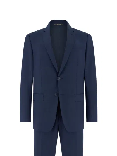 Boggi Milano Micro Pattern Single-breasted Suit In Blue