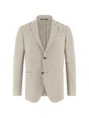 Boggi Milano Micro-patterned Single-breasted Blazer In Neutral