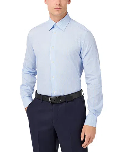 Boggi Milano Milano Collar Cotton Dress Shirt In Blue