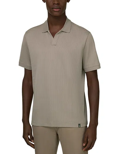 Boggi Milano Mini Jacquard Open Collar Shirt In Brown