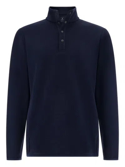 Boggi Milano Mock-neck Sweatshirt In Blue
