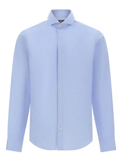 Boggi Milano Naples-collar Shirt In Blue