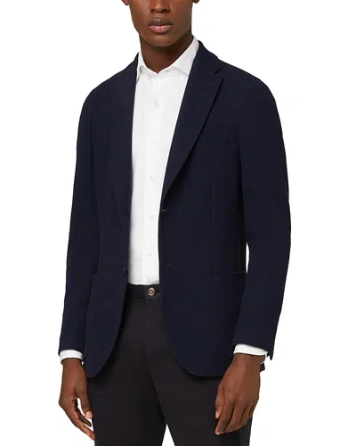 Boggi Milano Navy Cotton B Crepe Blazer In Blue