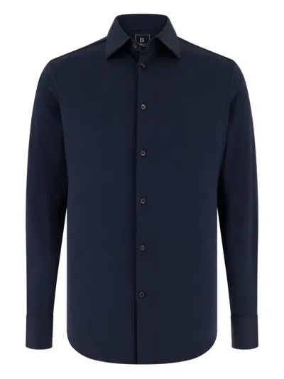 Boggi Milano New York Collar Polo Shirt In Blue