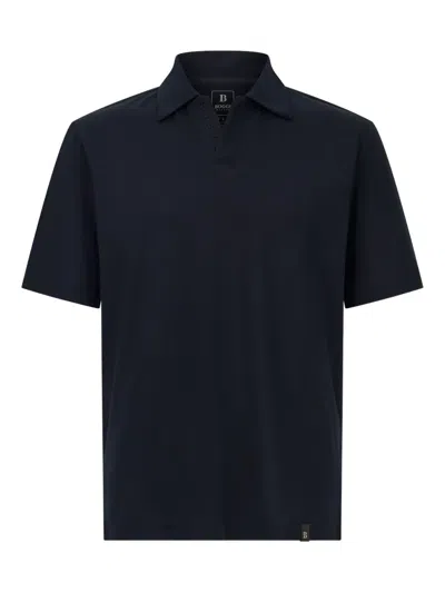 Boggi Milano Open-neck Polo Shirt In Blue