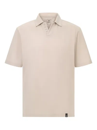 Boggi Milano Open-neck Polo Shirt In Neutral
