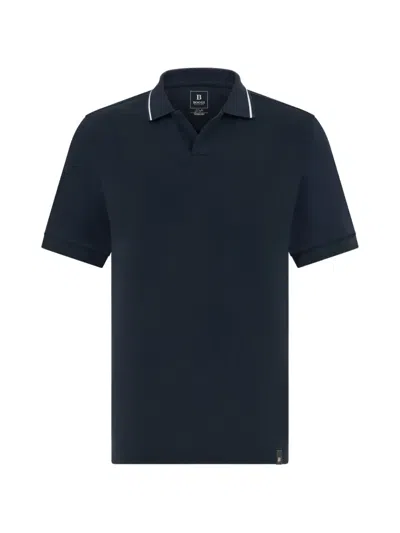 Boggi Milano Open-collar T-shirt In Blue