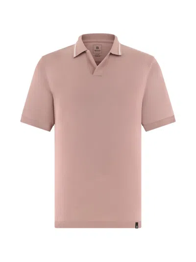 Boggi Milano Open-collar T-shirt In Pink