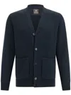 Boggi Milano Organic Cotton Cardigan In Blue