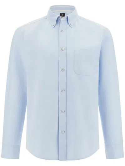Boggi Milano Oxford Cotton Shirt In Blue