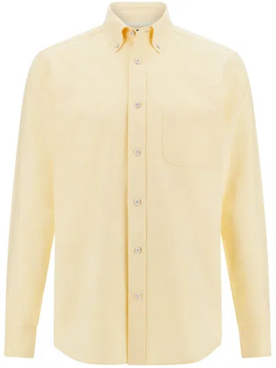 Boggi Milano Oxford Cotton Shirt In Yellow