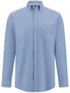 Boggi Milano Oxford Regular-fit Cotton Shirt In Blue