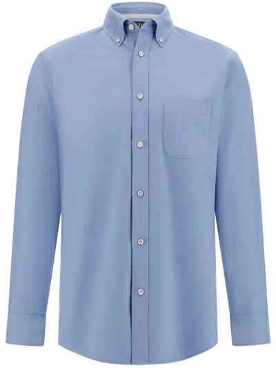 Boggi Milano Oxford Regular-fit Cotton Shirt In Blue