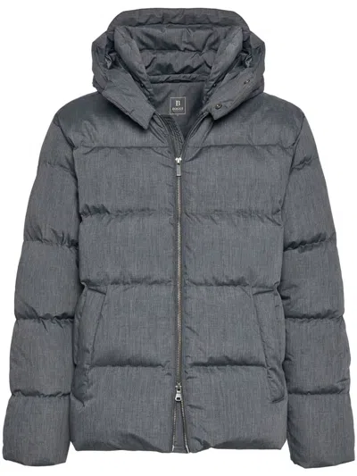 Boggi Milano Padded Bomber Jacket In Grey
