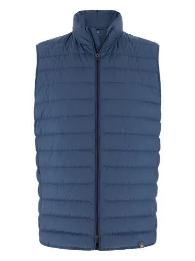Boggi Milano Padded Logo Patch Gilet In Blue