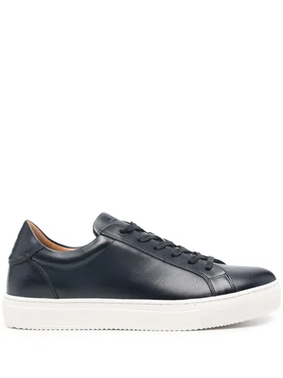 Boggi Milano Panelled Leather Sneakers In Blue