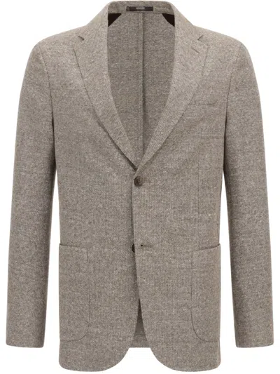 Boggi Milano Patch Pocket Blazer In Gray