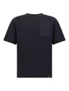 Boggi Milano Cool Jade Piqué T-shirt With Pocket In Blue