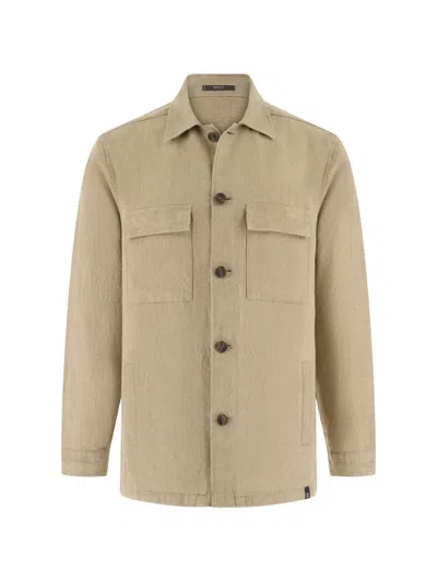 Boggi Milano Patch-pocket Shirt Jacket In Brown