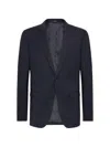 Boggi Milano Patterned Wool Blazer In Black