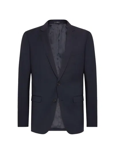 Boggi Milano Patterned Wool Blazer In Black