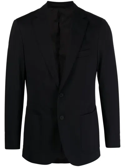 Boggi Milano Peak-lapels Single-breasted Blazer In Black