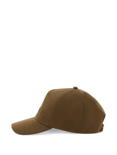 Boggi Milano Peaked Cap In Knitted Fabric In Brown