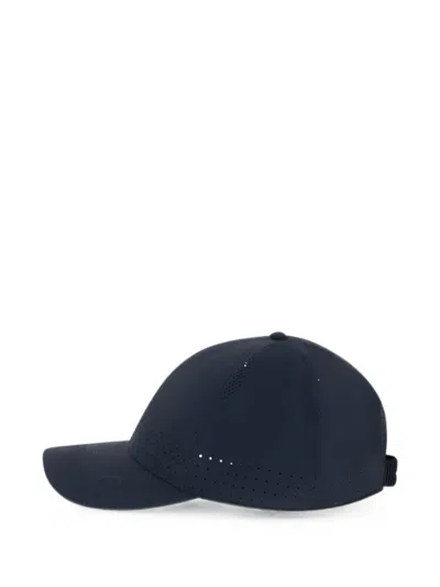 Boggi Milano Peaked Cap In Technical Fabric In Blue