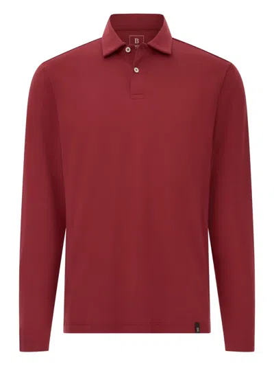 Boggi Milano Pima Cotton Interlock Polo Shirt In Burgundy