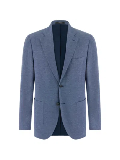 Boggi Milano Pinpoint Single-breasted Jacket In Blue