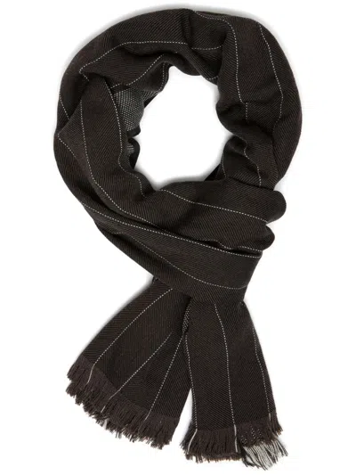 Boggi Milano Pinstripe Scarf In Brown