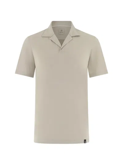 Boggi Milano Piping-detail V-neck Polo T-shirt In Gray