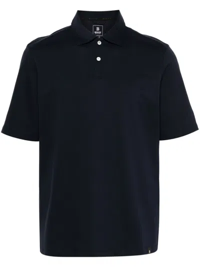 Boggi Milano Piqué High-performance Polo Shirt In Blau