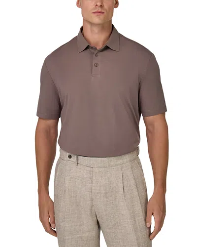 Boggi Milano Pique Polo Shirt In Brown
